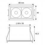 Foco empotrar LED fijo Lineal 69x40mm PUNT 5W UGR15